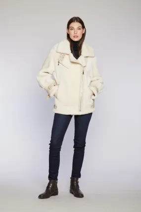 #126 Plush Shearling Moto Jacket   3 left   1/S  1/M  1/l  $500