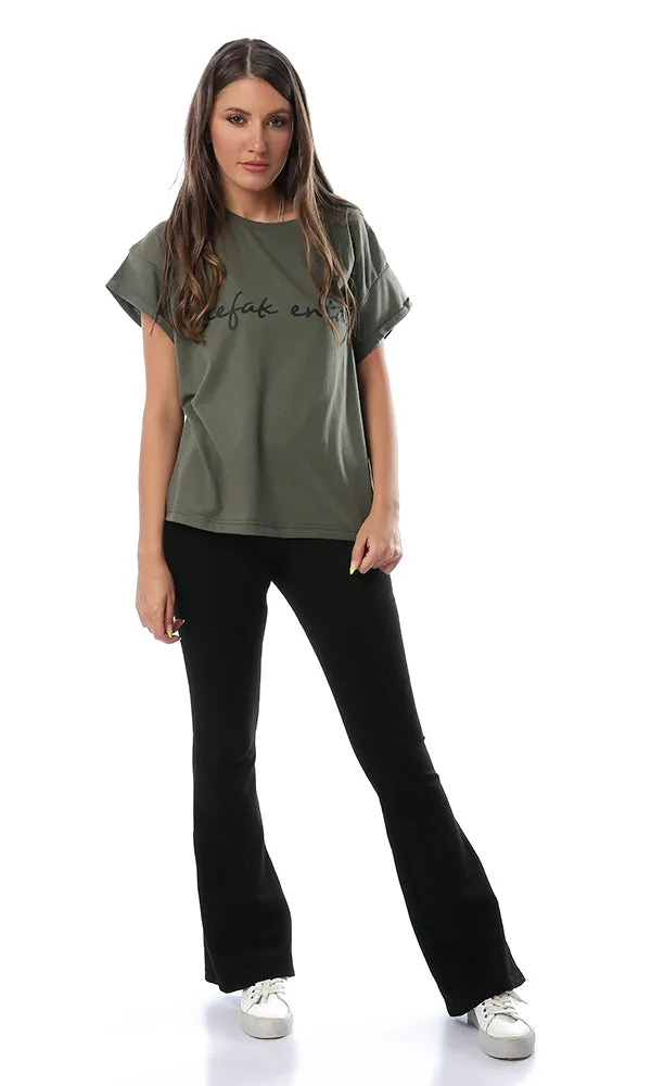 54134 Kefak Enta Printed Dark Khaki Tee