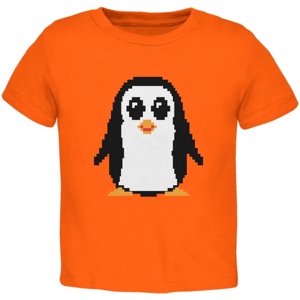 8 Bit Penguin Light Pink Toddler T-Shirt