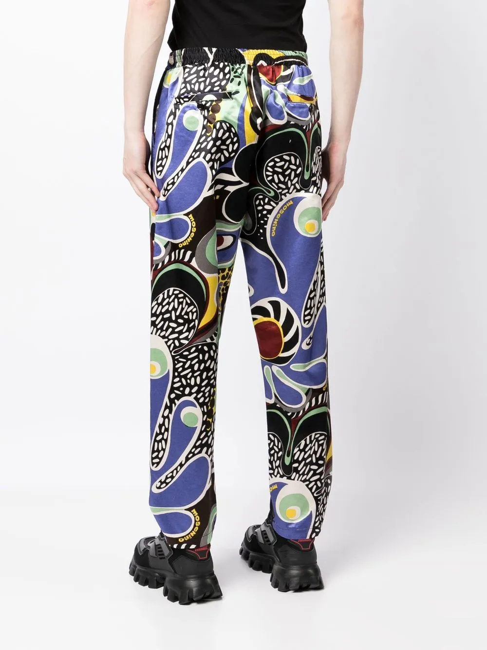 Abstract-Print Straight-Leg Trousers