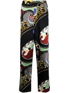 Abstract-Print Straight-Leg Trousers