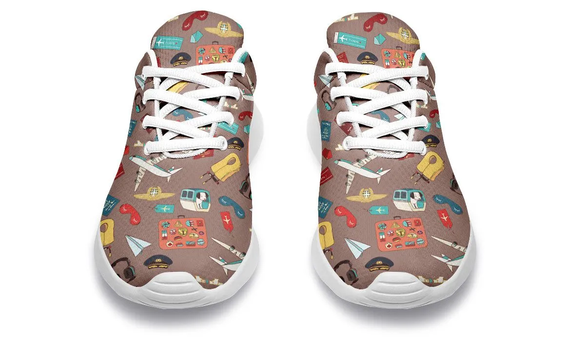 Airplane Travel Icons Sneakers