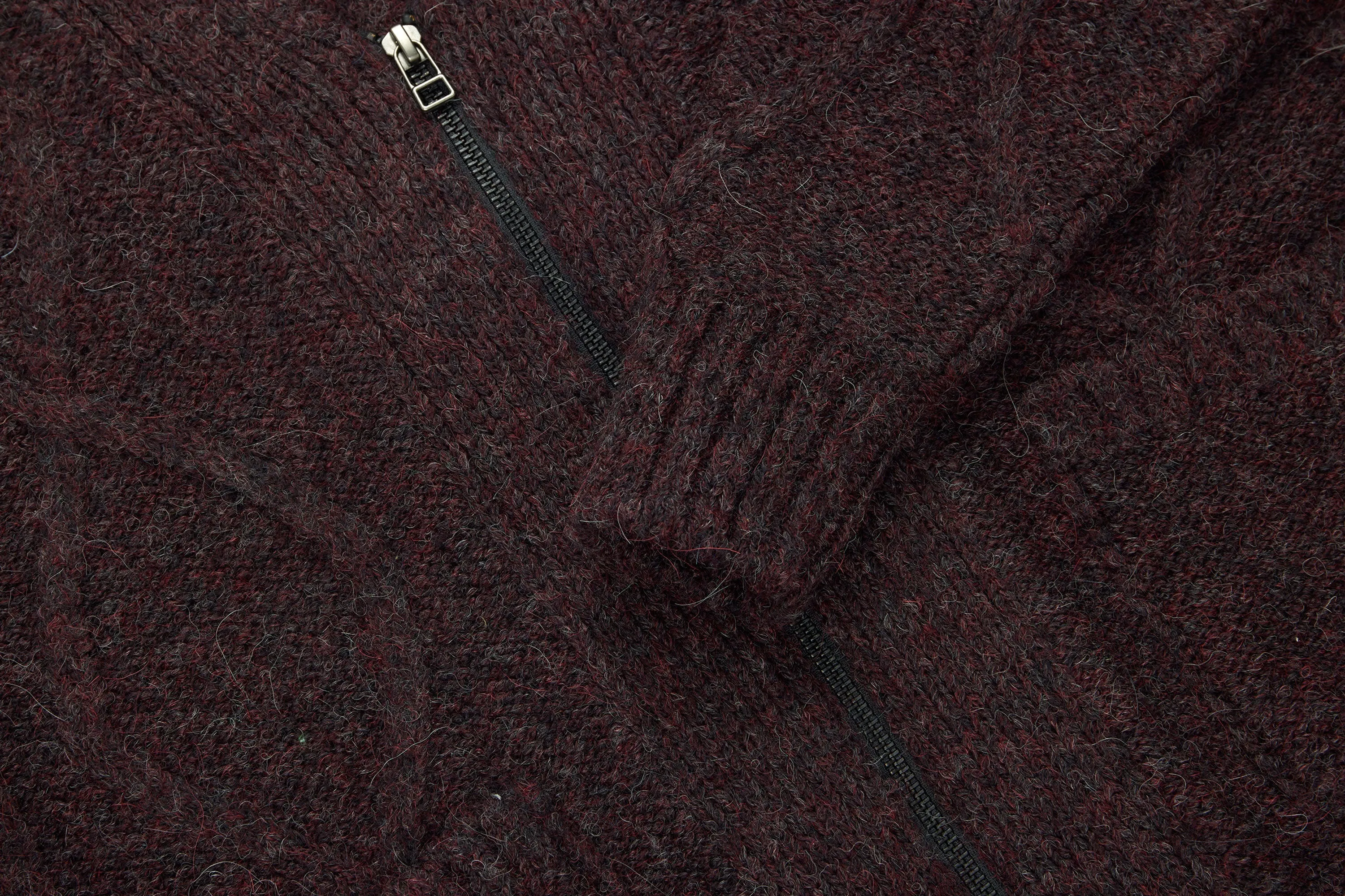 Alpaca Liner Cardigan ~ Bordeaux