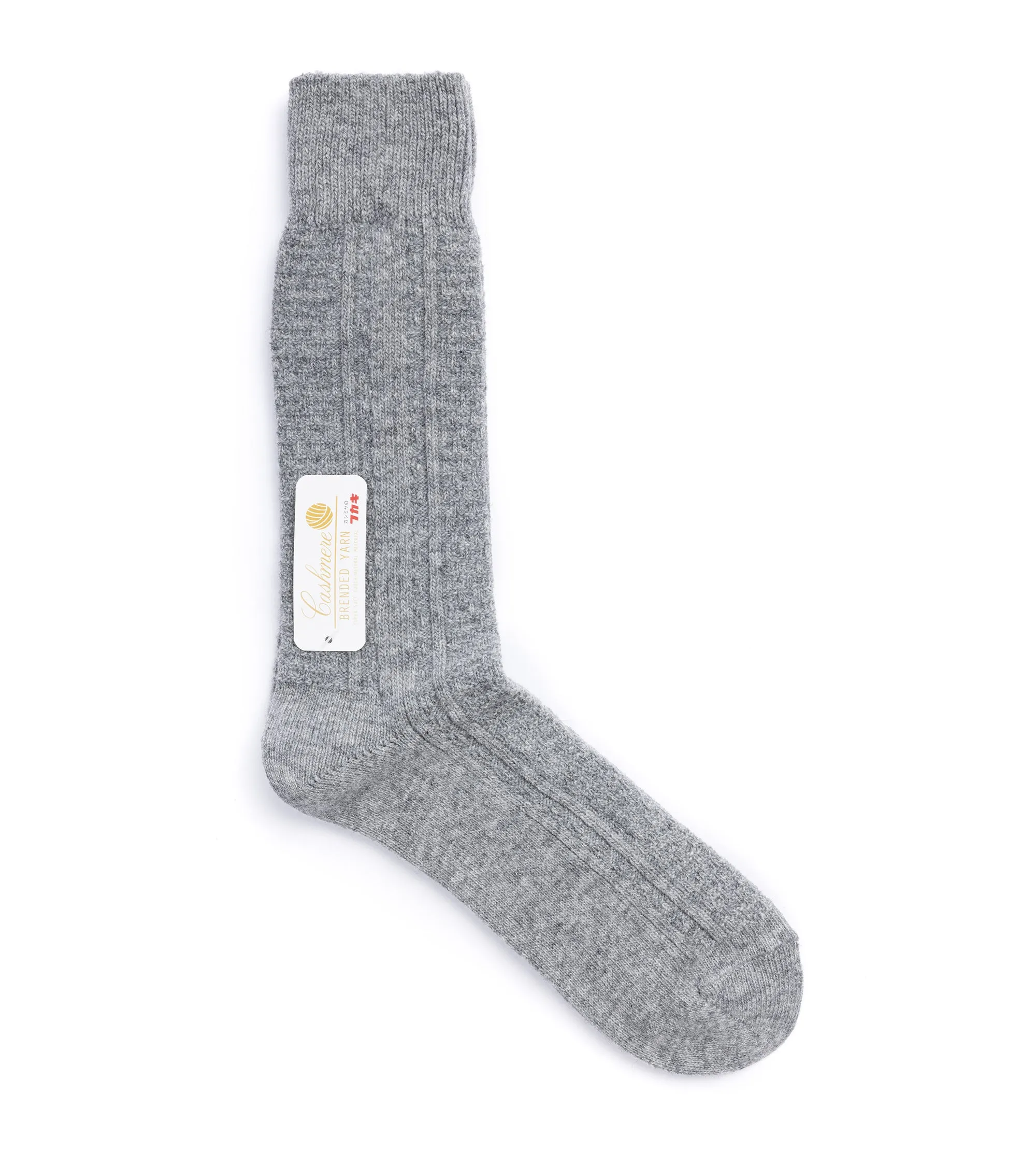 Premium Grey Wool-Cashmere Blend Crew Socks by Anonymous Ism