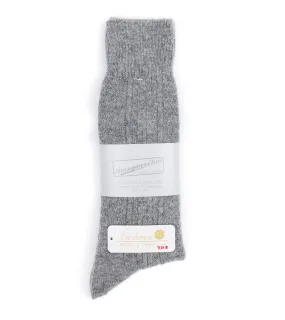 Premium Grey Wool-Cashmere Blend Crew Socks by Anonymous Ism