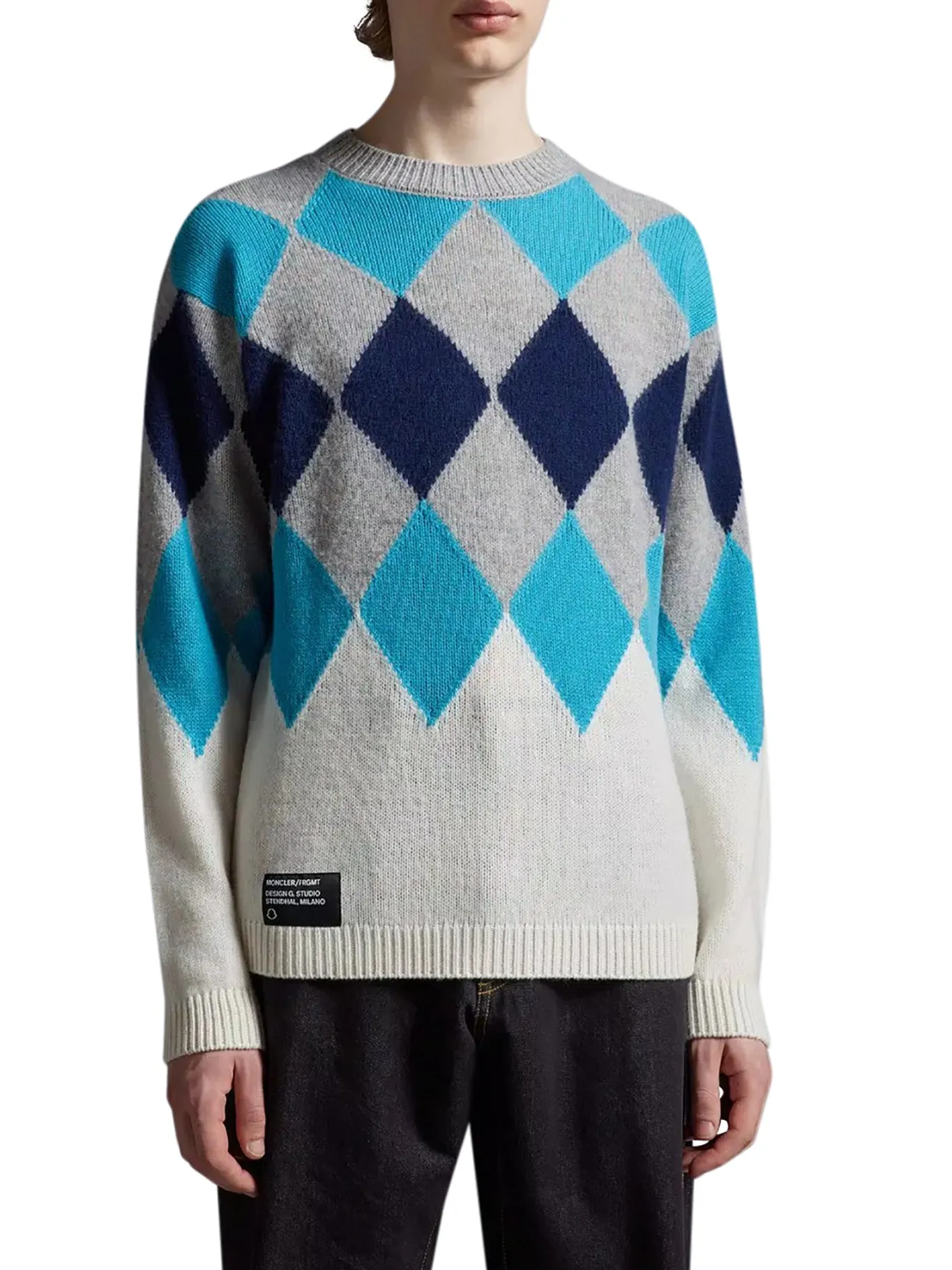 Argyle sweater in wool and cashmere