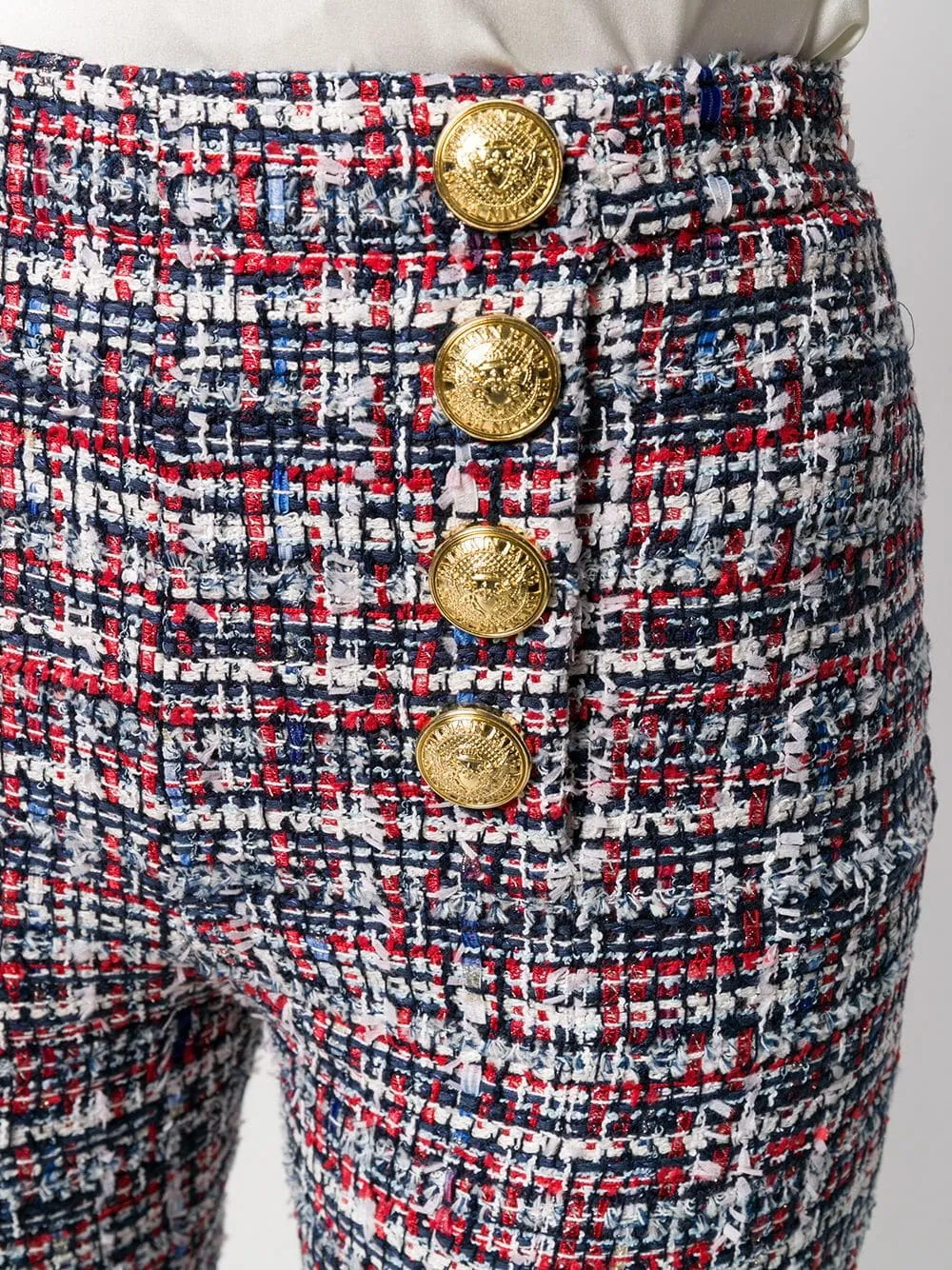 Balmain Button-front tweed trousers