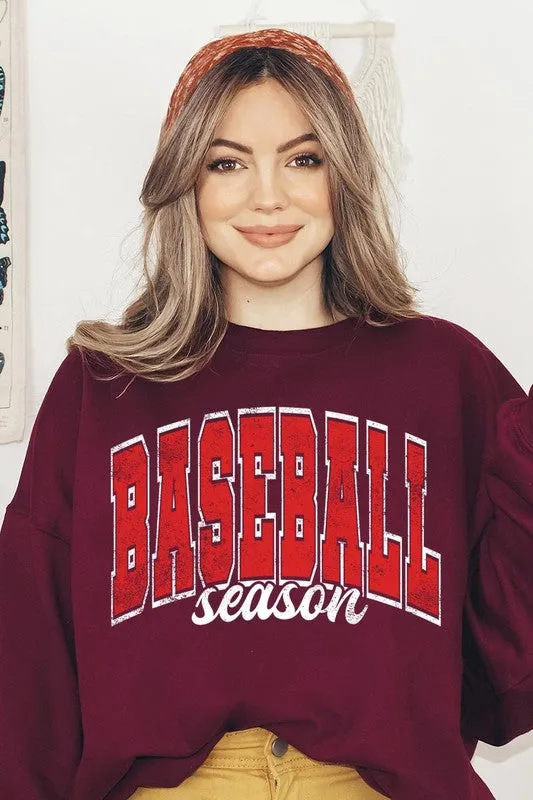 Baseball Oversized Graphic Fleece Sweatshirts