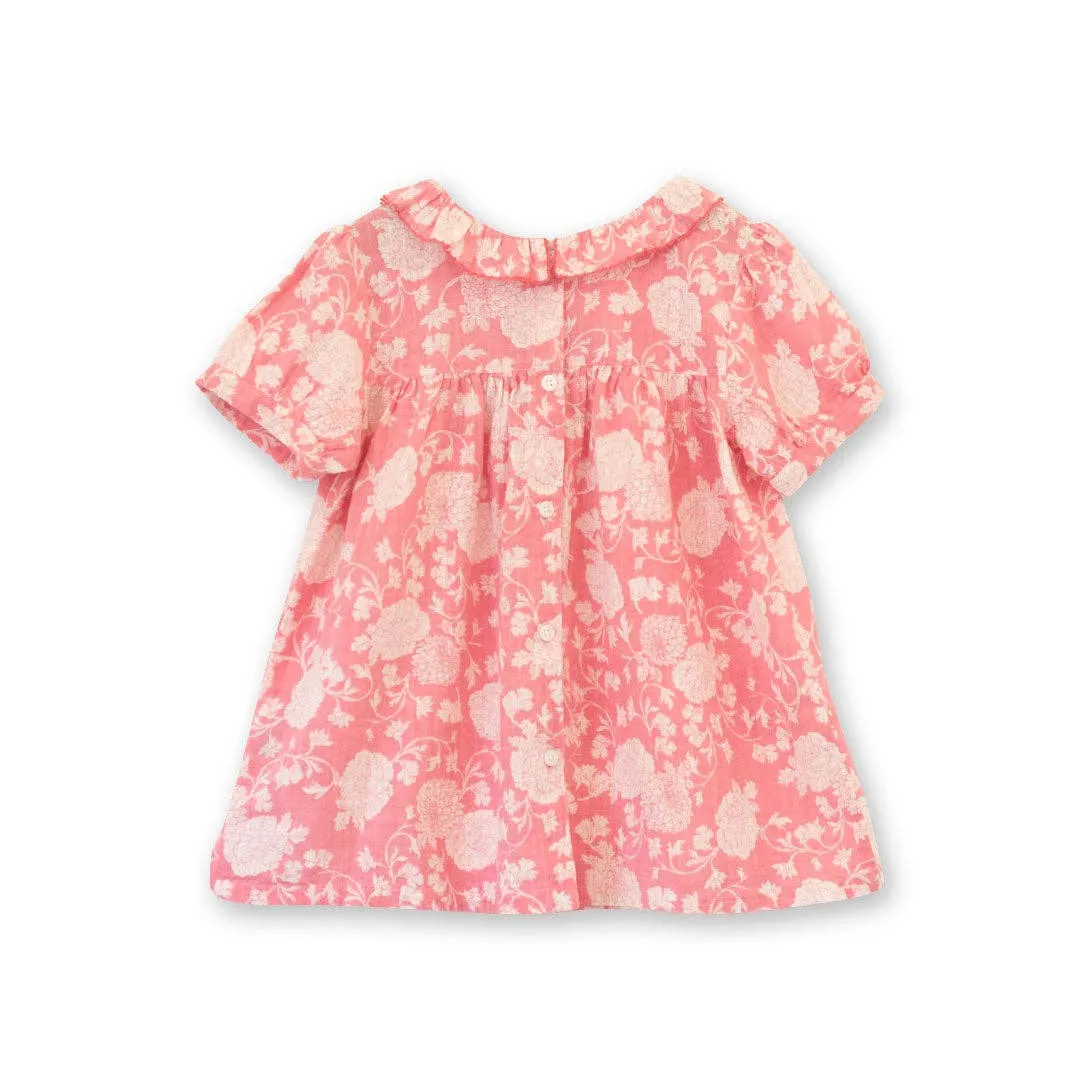 Beet World - Toddler Emily Dress with Ruffle Collar | Lille Pink Floral: 6-12 mo