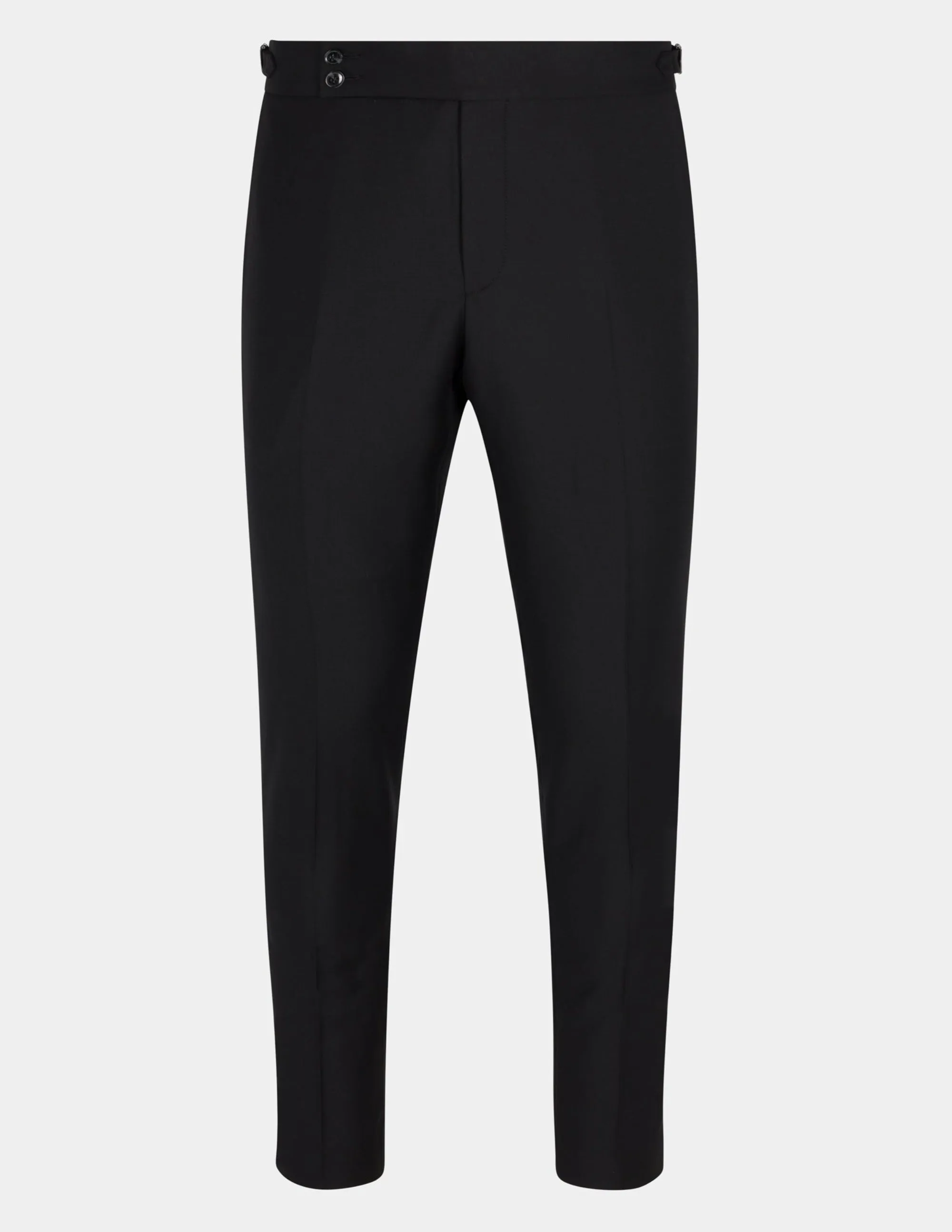 Black Wool Trousers Double Button