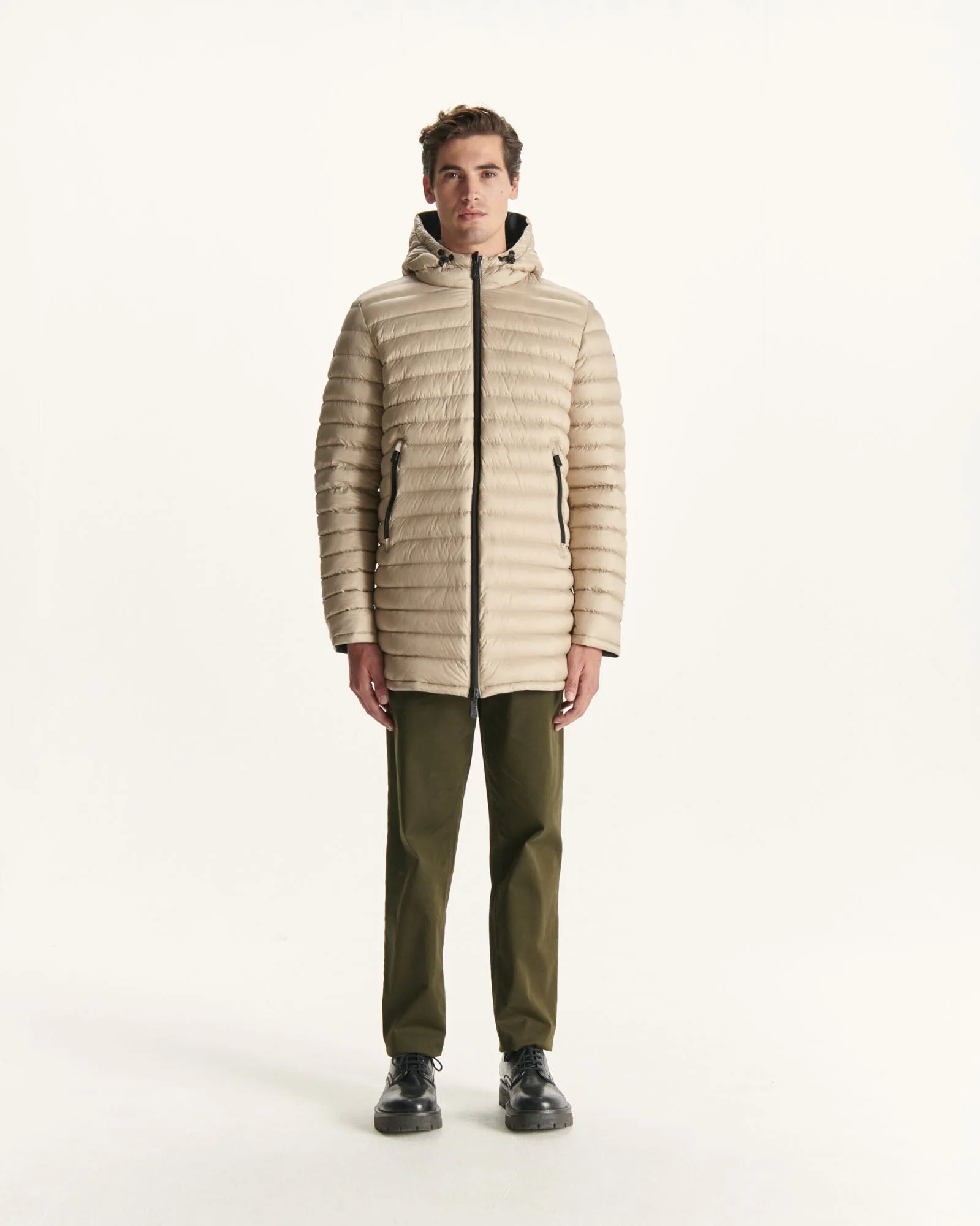 Black/Beige Reversible light puffer jacket Amsterdam