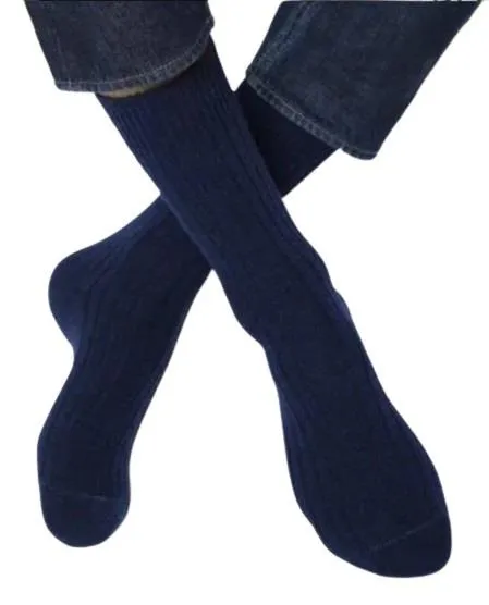 Bleuforet Men's Cashmere Ribbed Socks