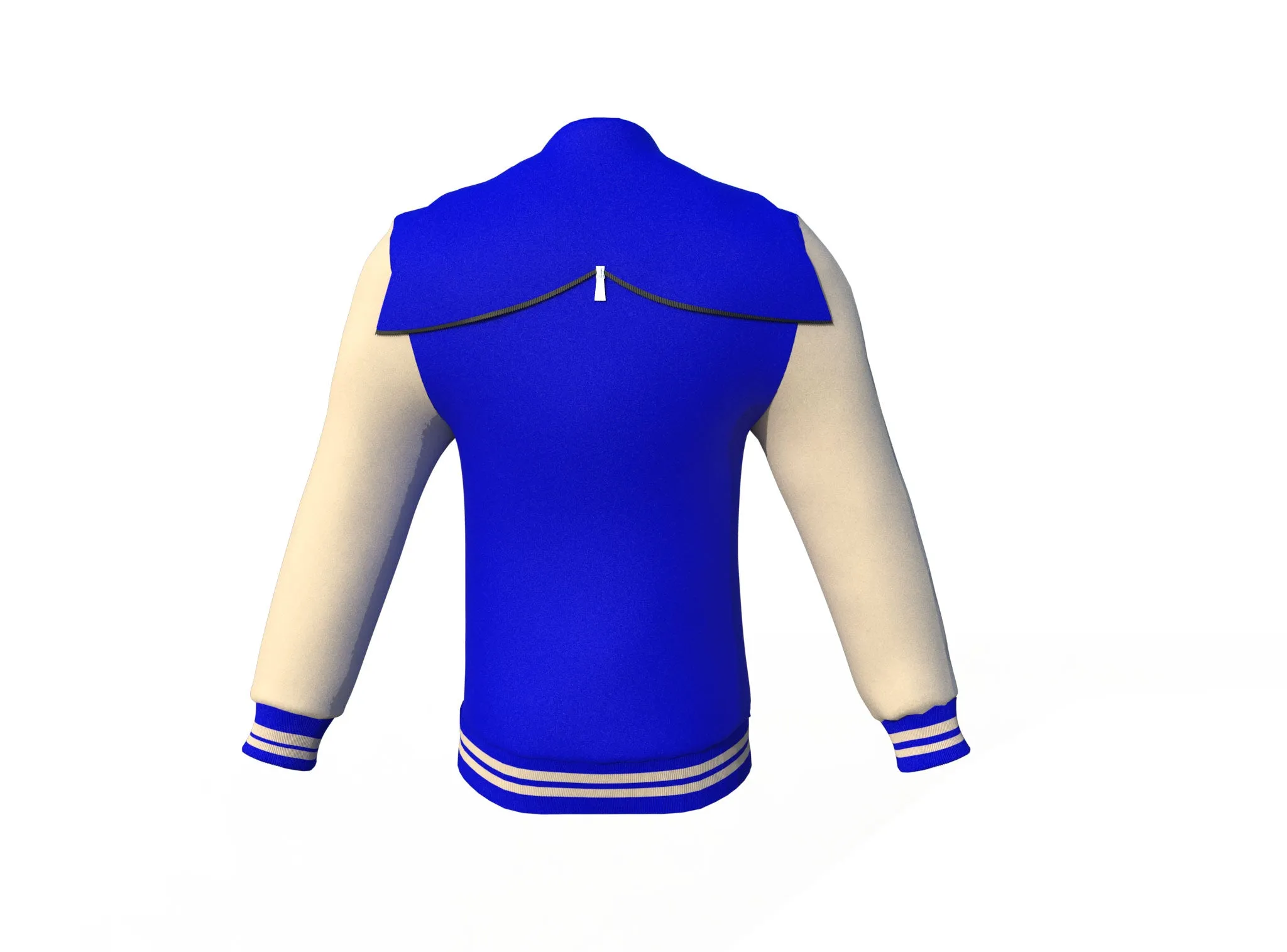 Blue Varsity Letterman Jacket with Cream Sleeves