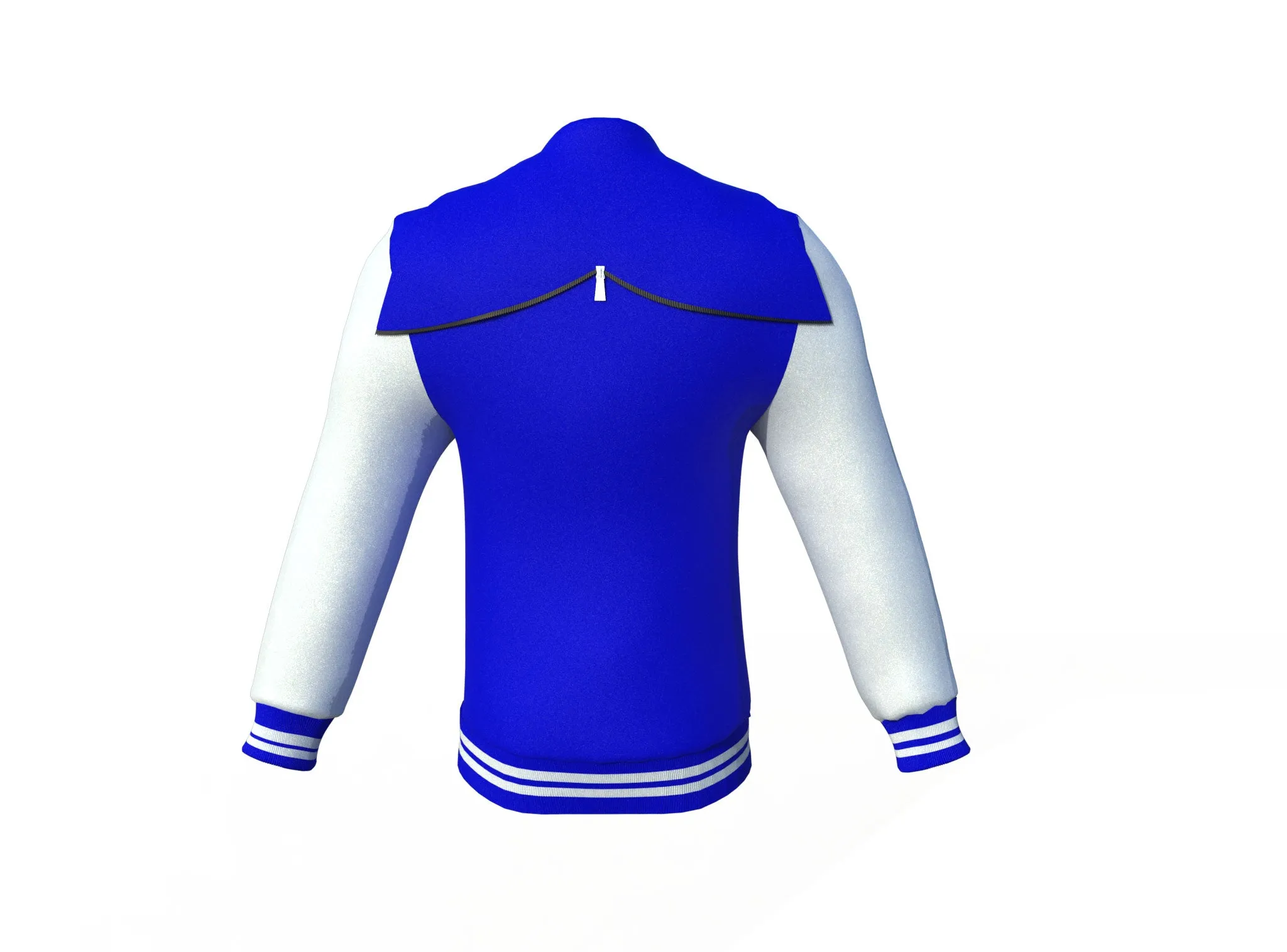 Blue Varsity Letterman Jacket with White Sleeves