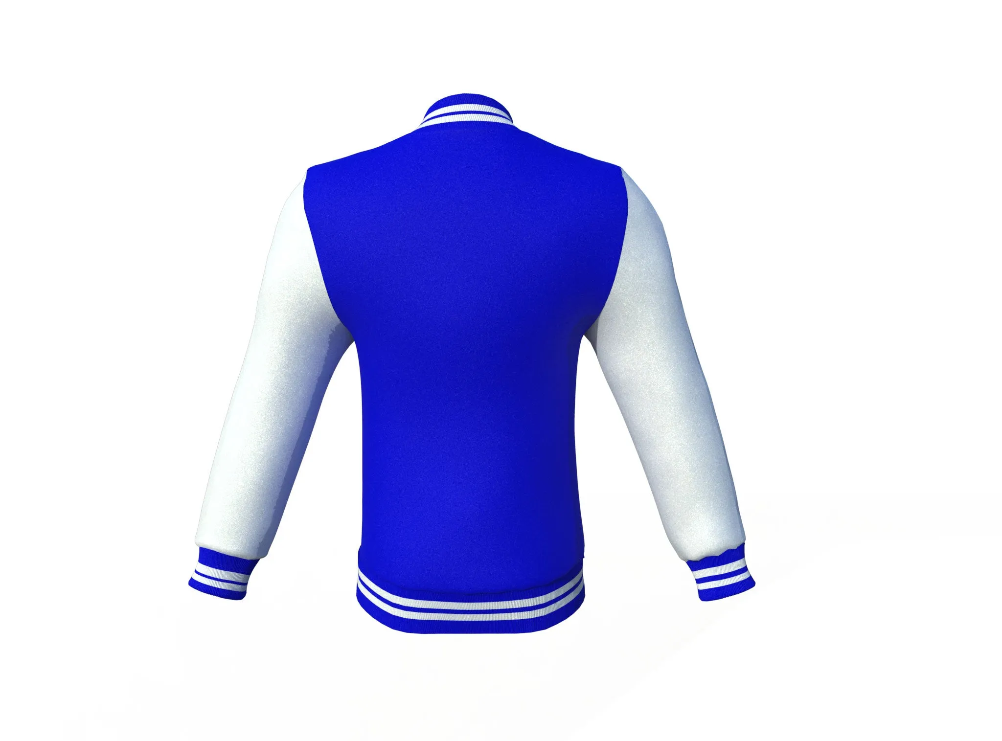 Blue Varsity Letterman Jacket with White Sleeves