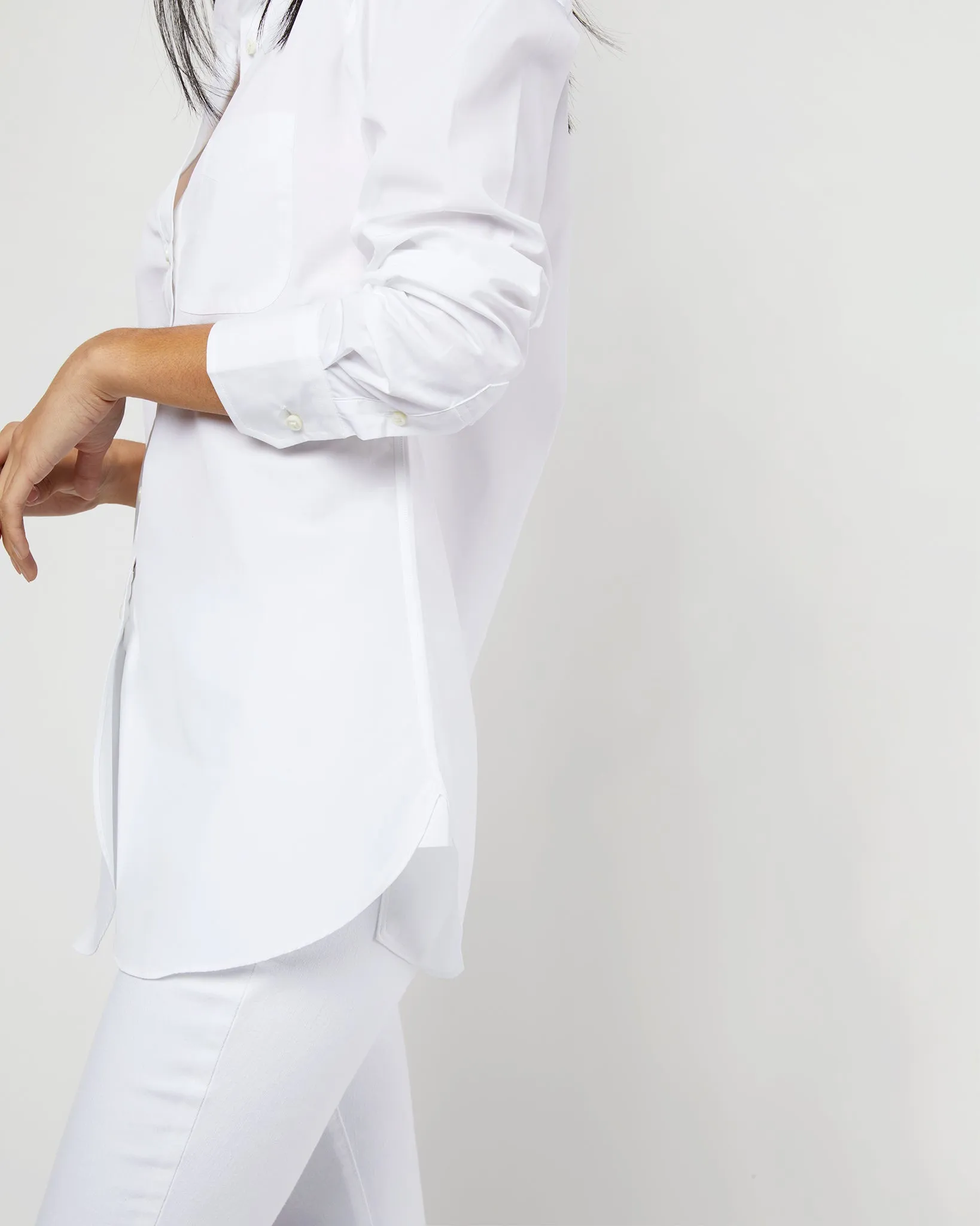 Boyfriend Shirt in White Poplin