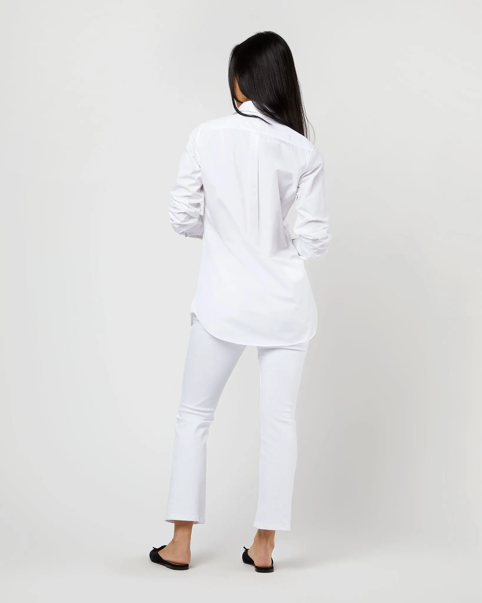 Boyfriend Shirt in White Poplin