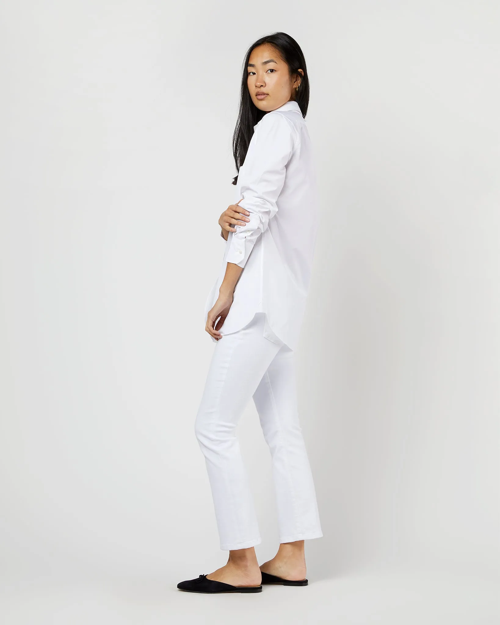 Boyfriend Shirt in White Poplin