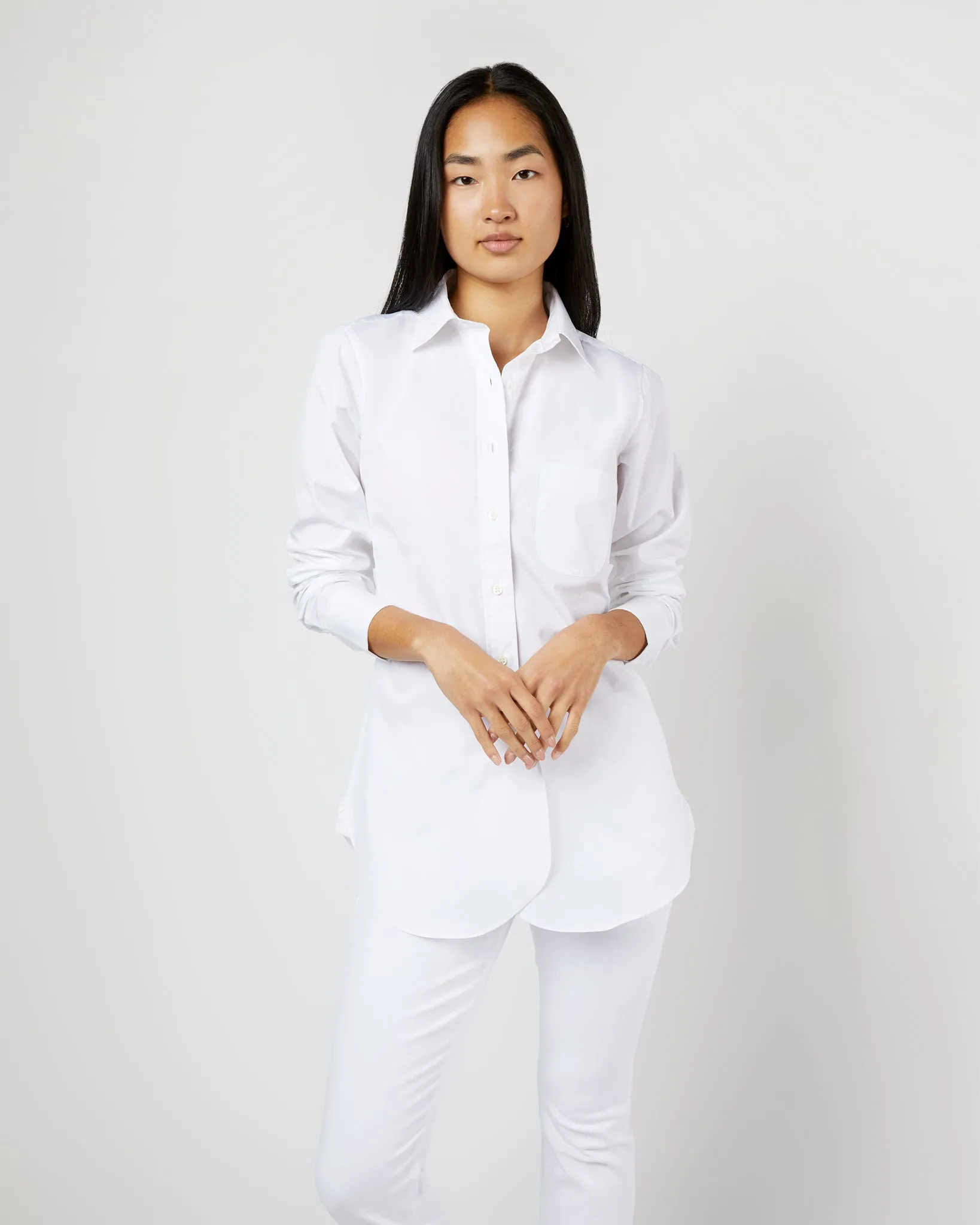 Boyfriend Shirt in White Poplin