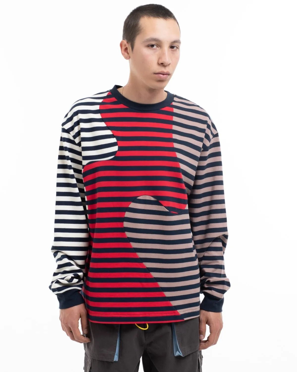 Brain Dead Organic Panelled Stripe LS T-Shirt