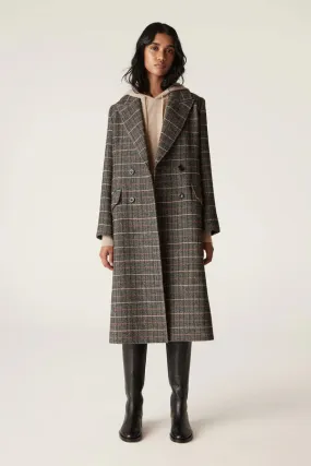 Cable Emma Check Coat Brown Check