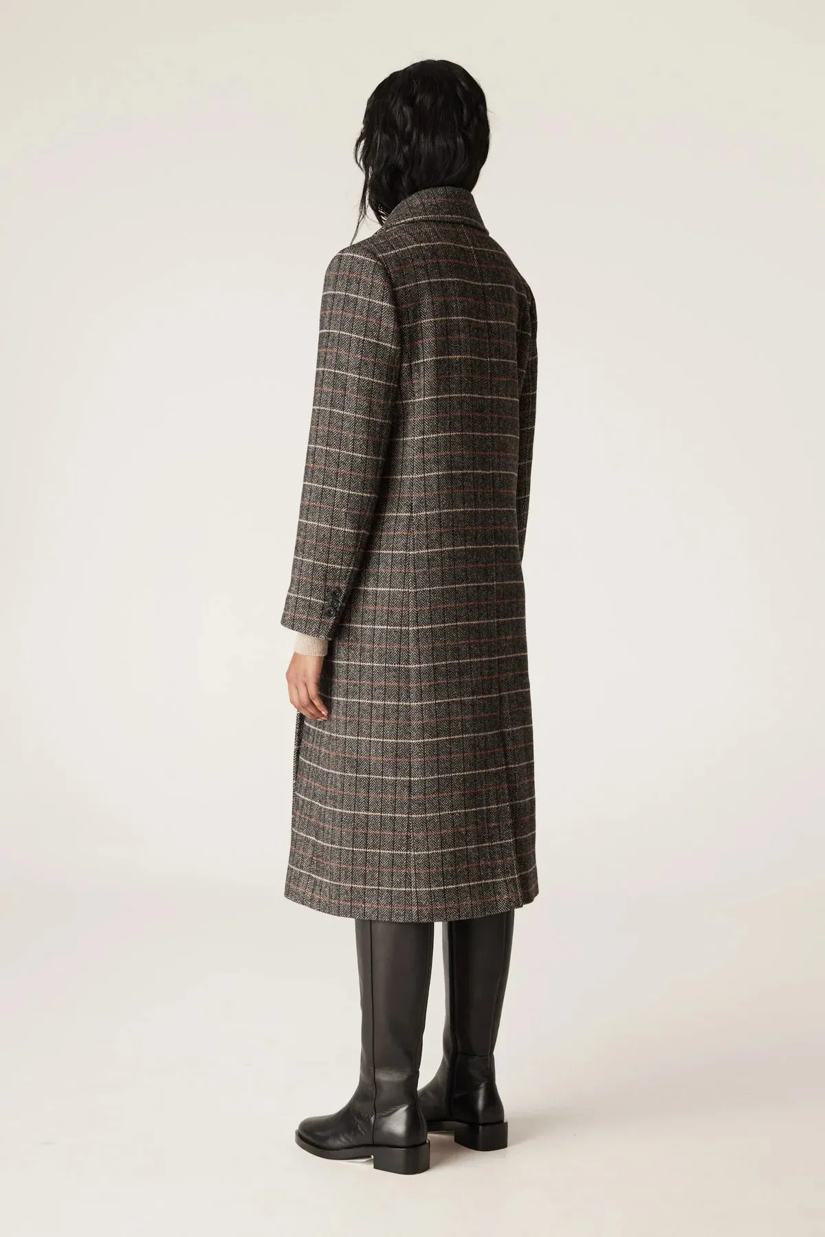 Cable Emma Check Coat Brown Check