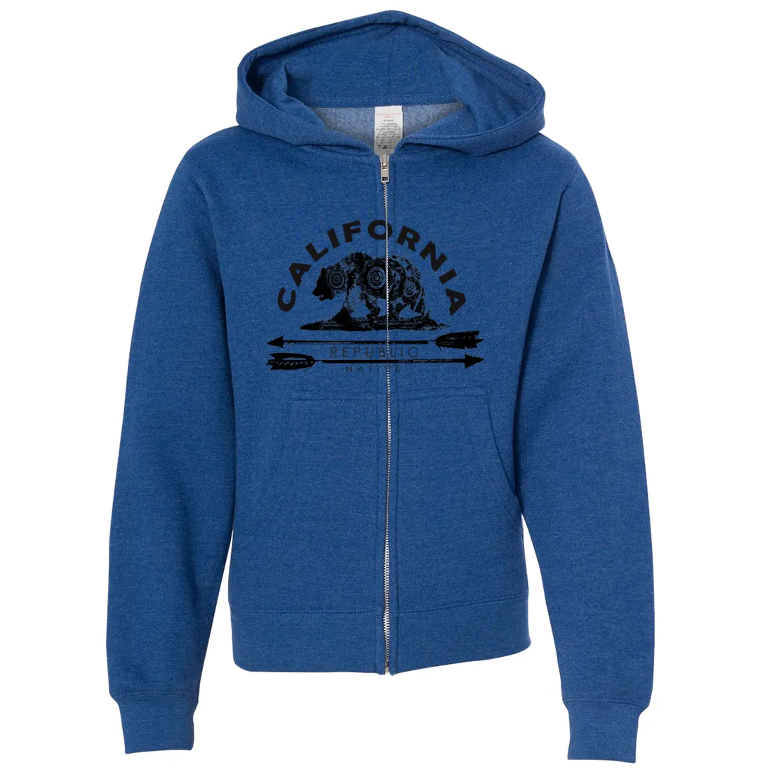 California Arrow Bear Premium Youth Zip-Up Hoodie