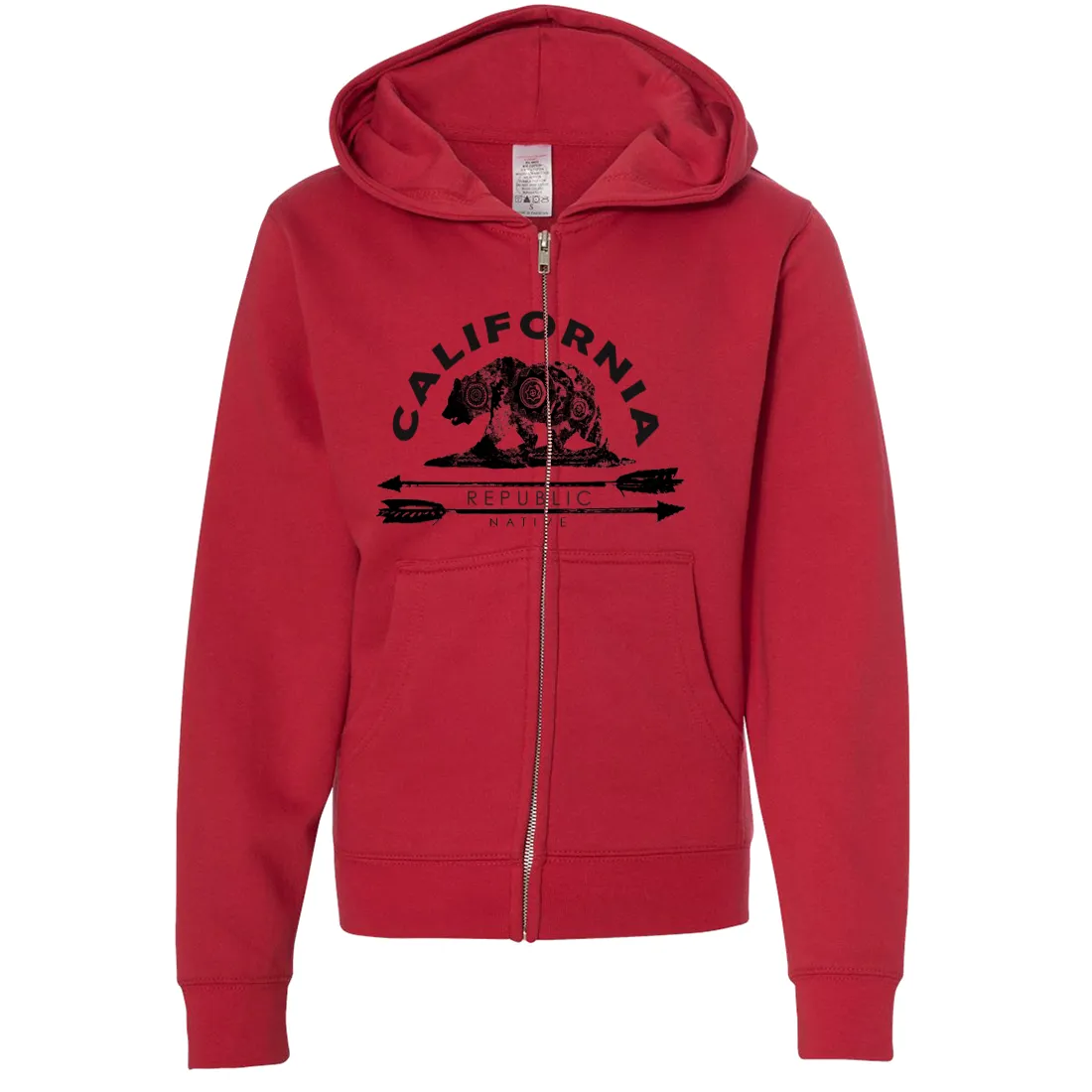 California Arrow Bear Premium Youth Zip-Up Hoodie