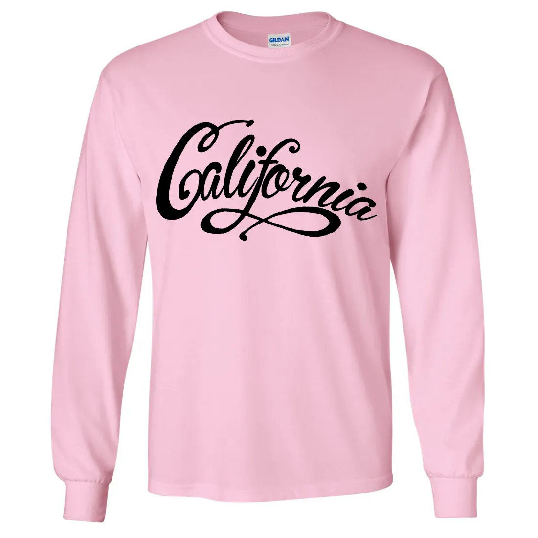 California Beach Script Black Print Long Sleeve Shirt