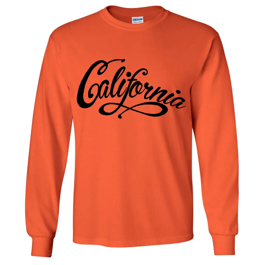 California Beach Script Black Print Long Sleeve Shirt