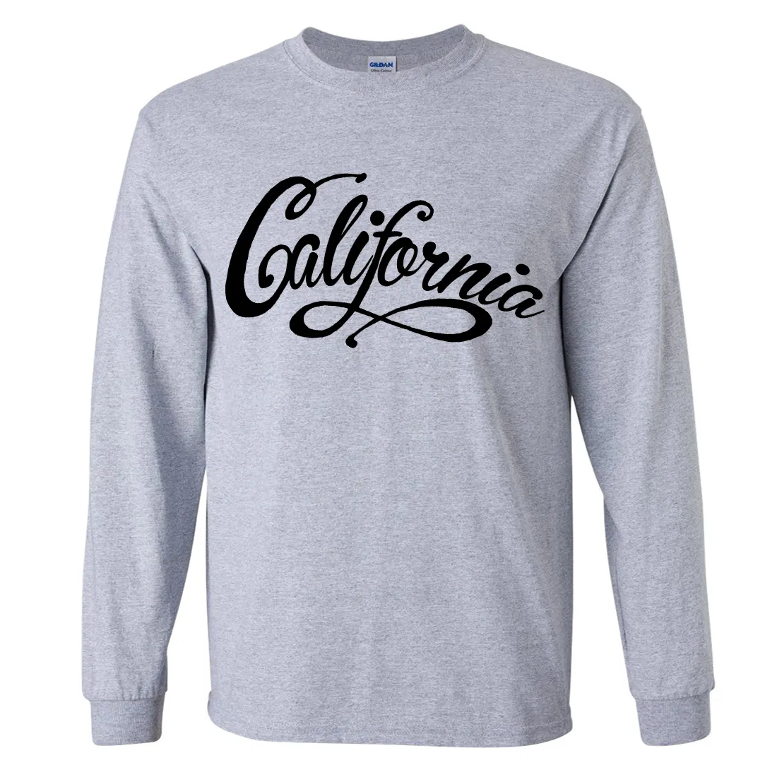 California Beach Script Black Print Long Sleeve Shirt