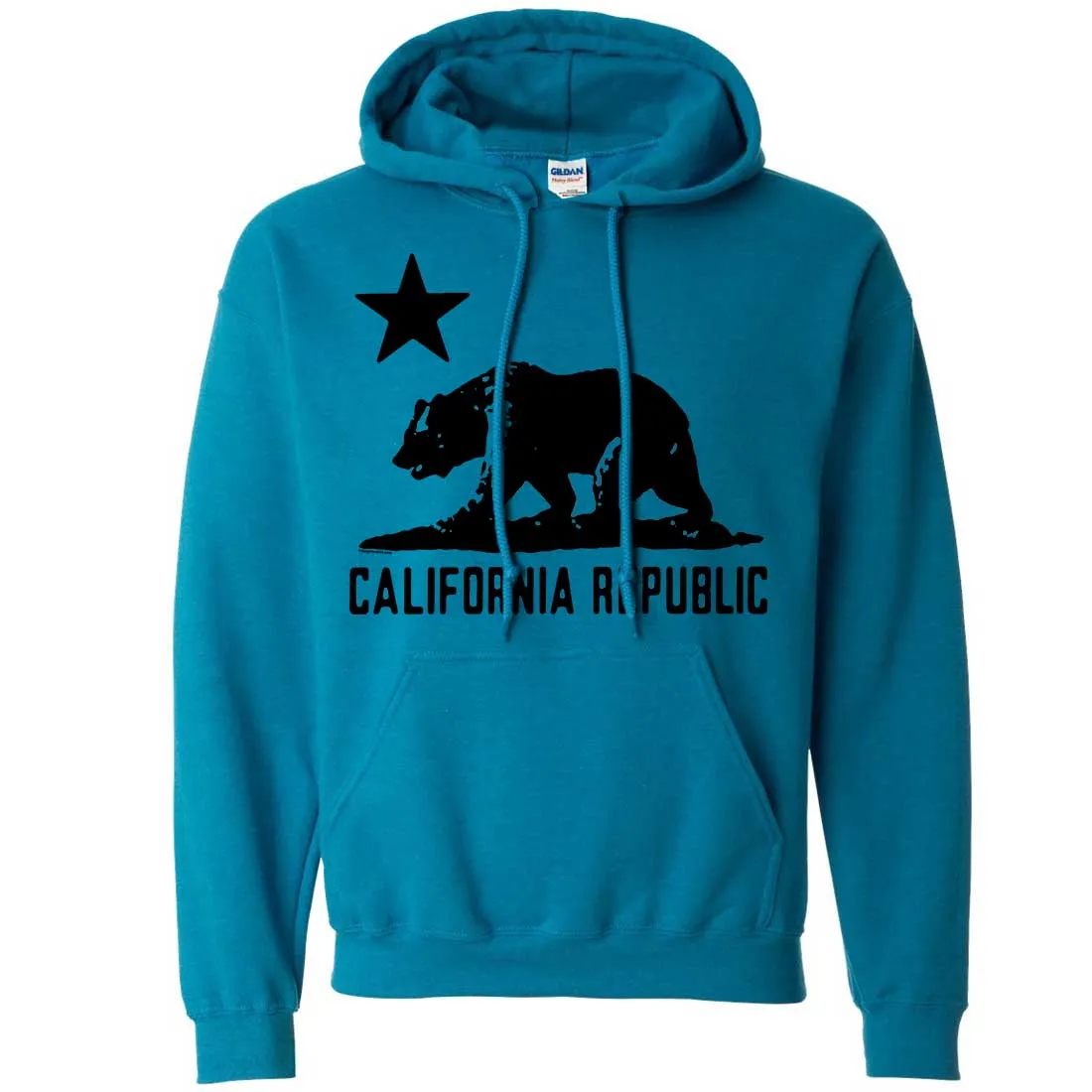 California Flag Oversize Black Silhouette Sweatshirt Hoodie