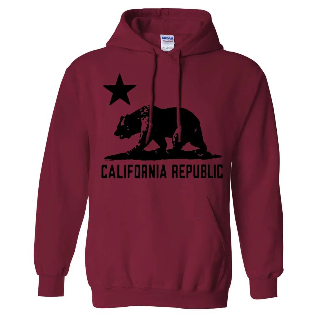 California Flag Oversize Black Silhouette Sweatshirt Hoodie