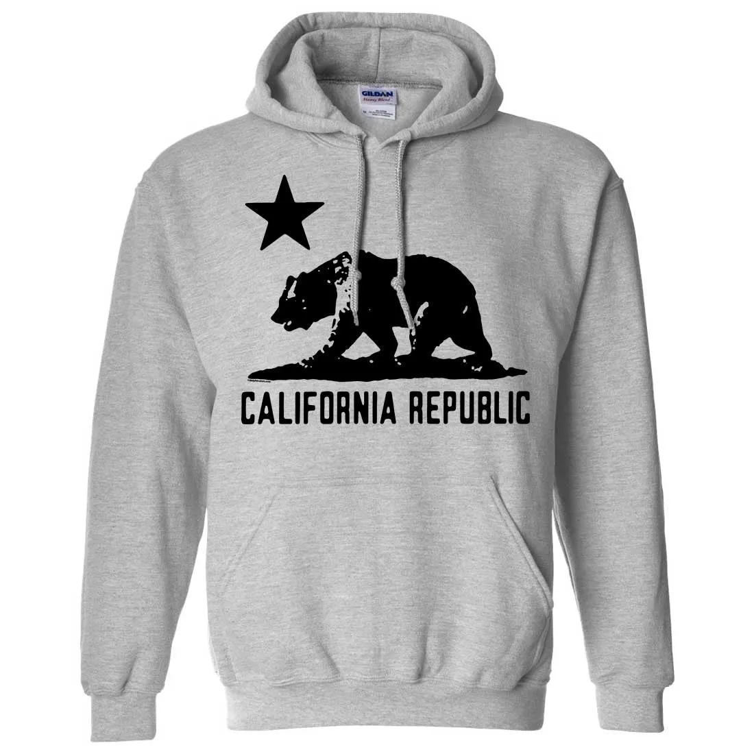 California Flag Oversize Black Silhouette Sweatshirt Hoodie