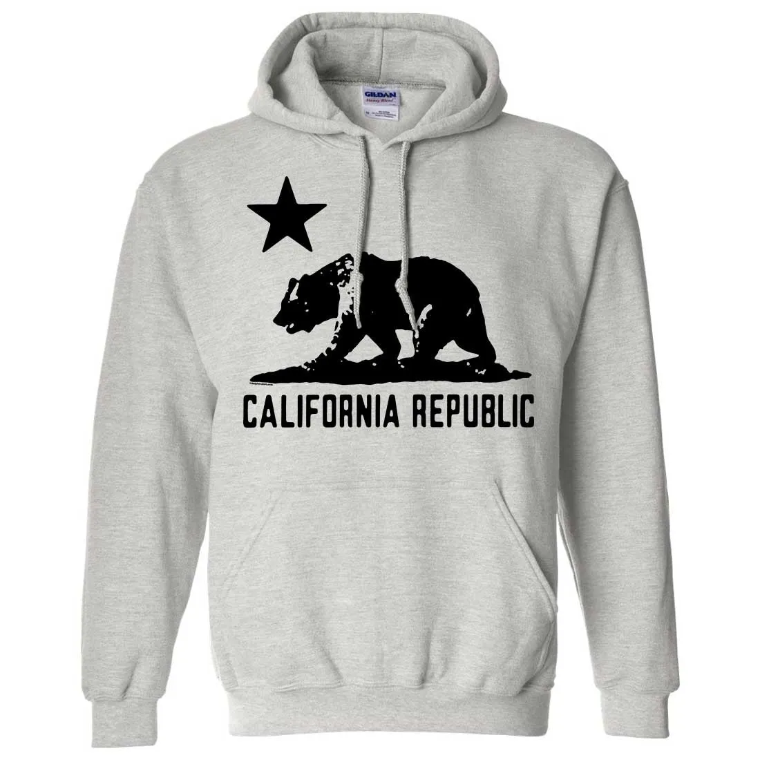 California Flag Oversize Black Silhouette Sweatshirt Hoodie