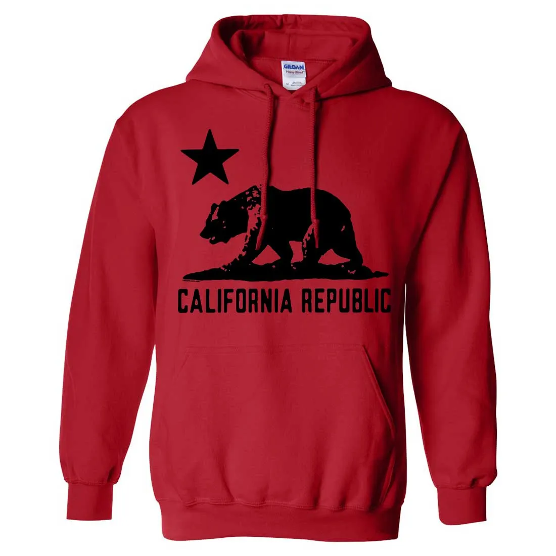 California Flag Oversize Black Silhouette Sweatshirt Hoodie