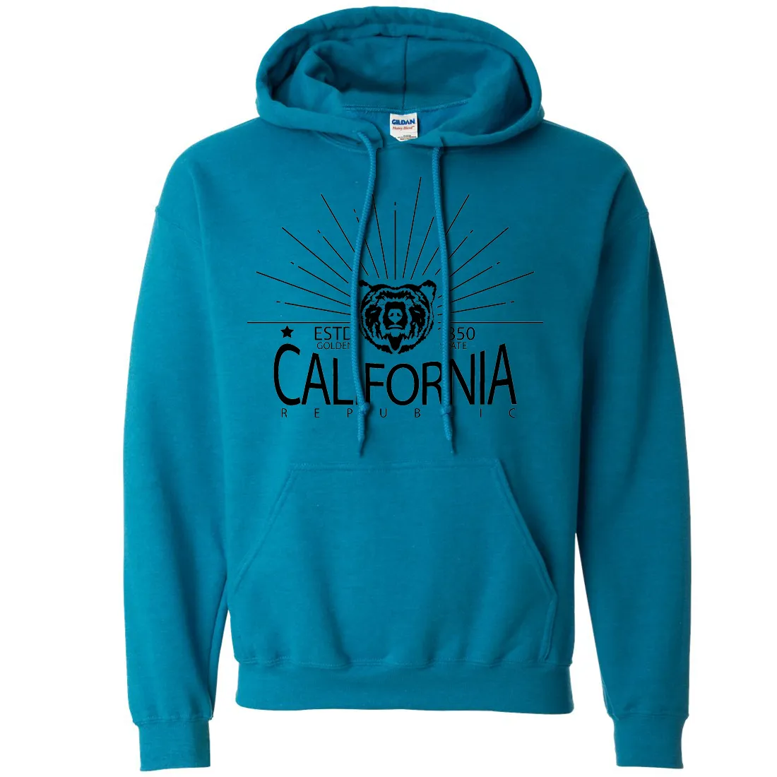 California Golden State Black Print Sweatshirt Hoodie