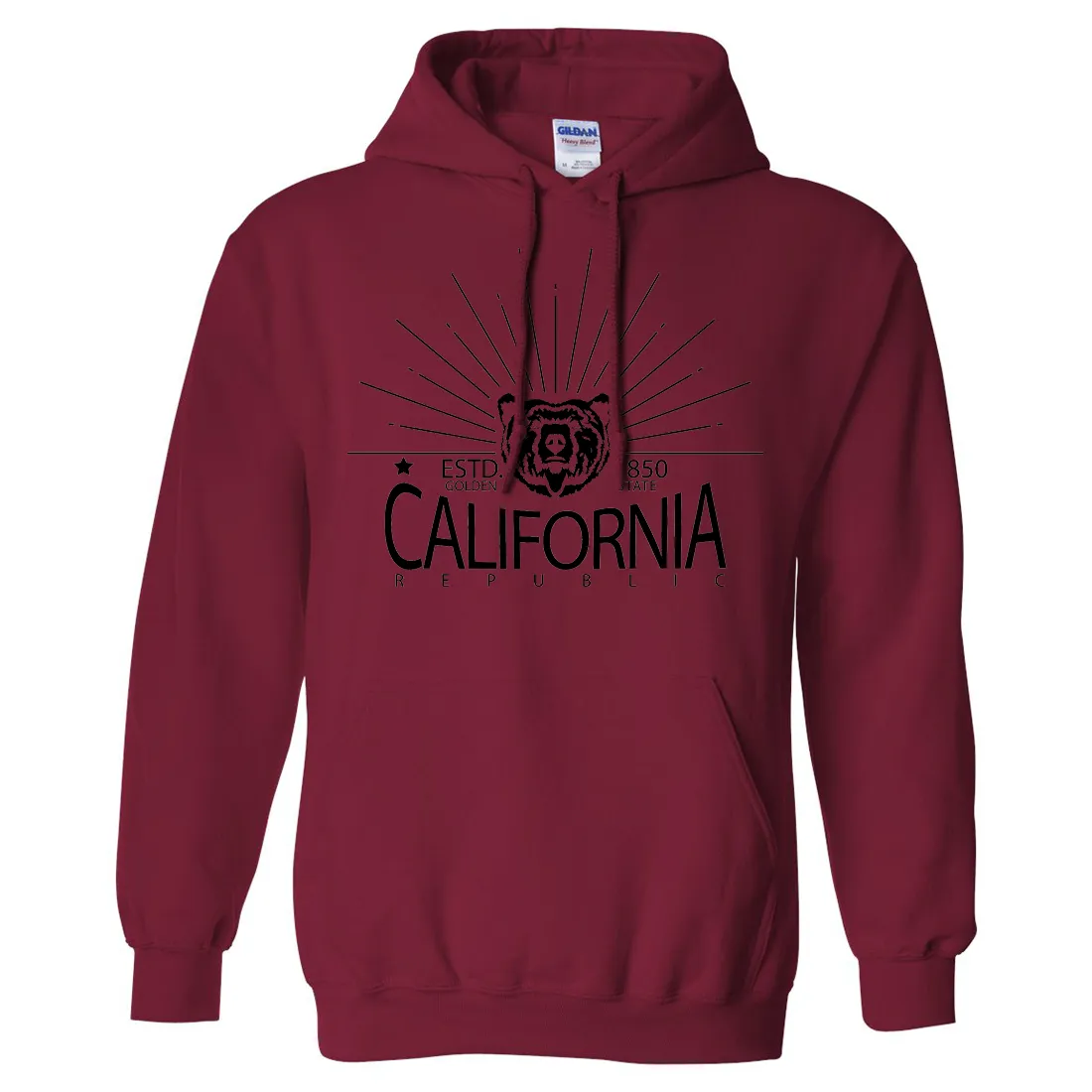 California Golden State Black Print Sweatshirt Hoodie