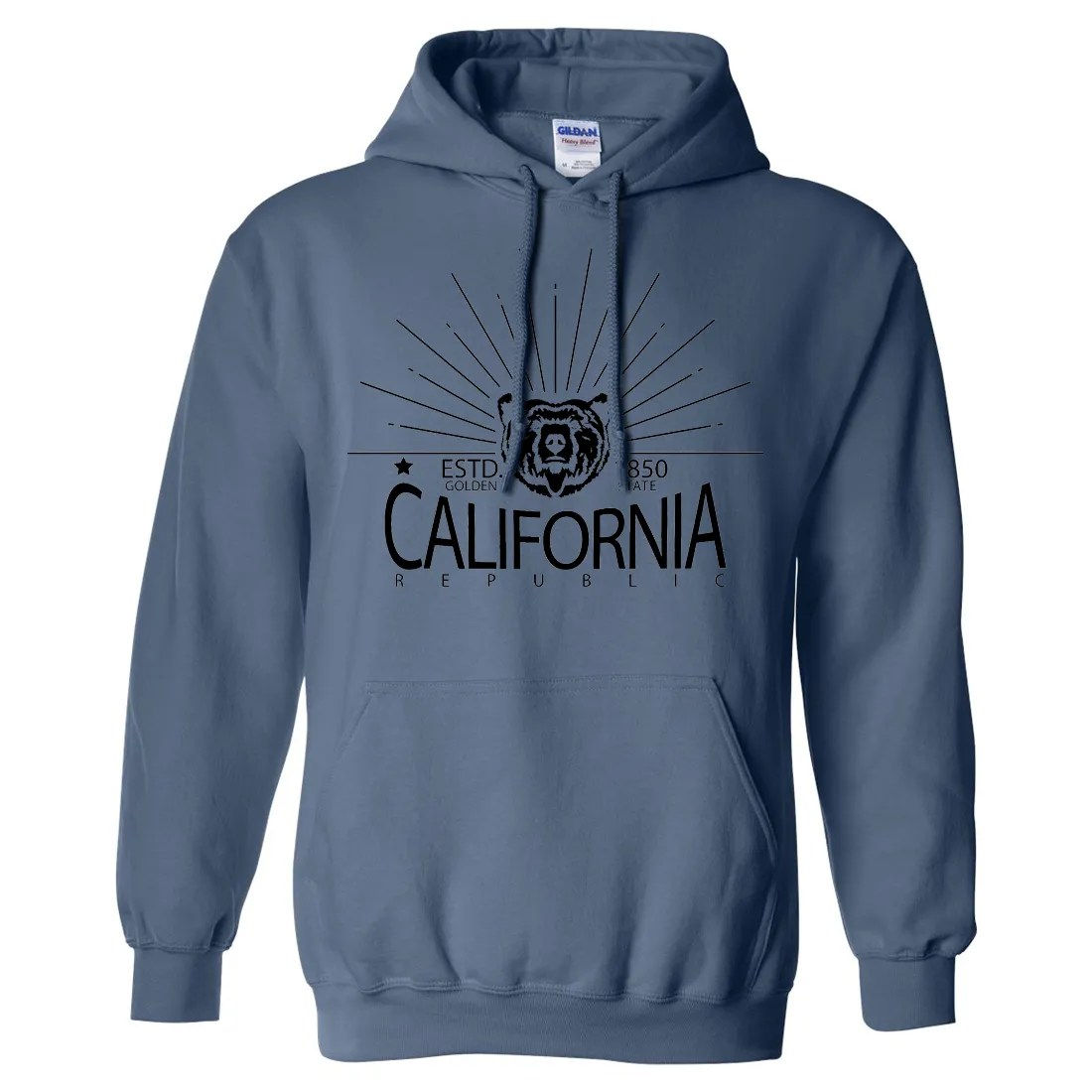 California Golden State Black Print Sweatshirt Hoodie