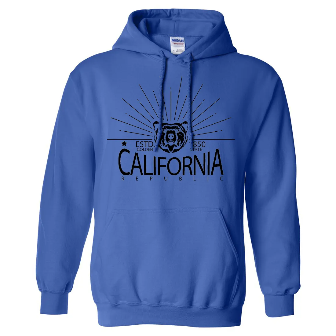 California Golden State Black Print Sweatshirt Hoodie