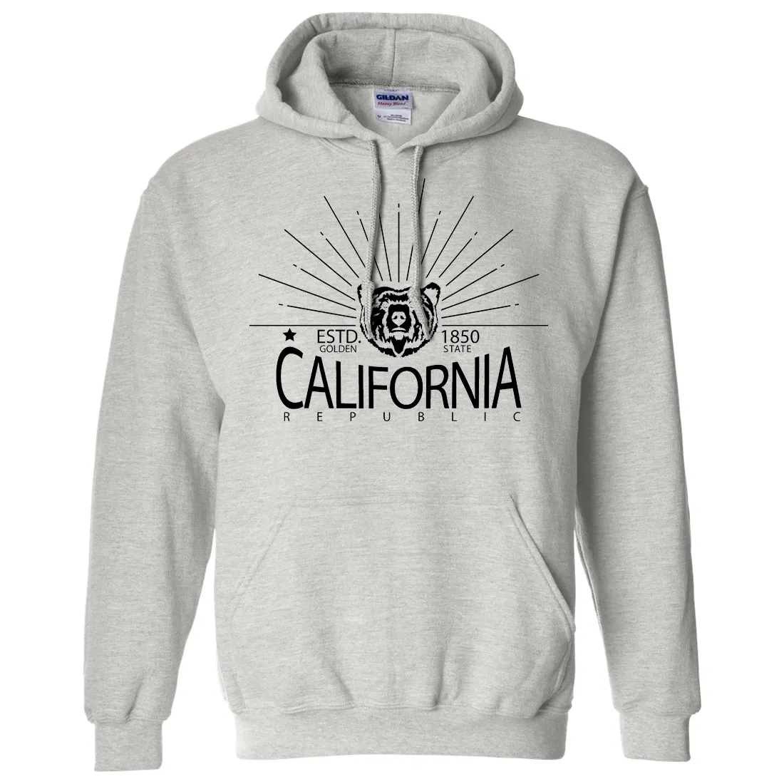 California Golden State Black Print Sweatshirt Hoodie