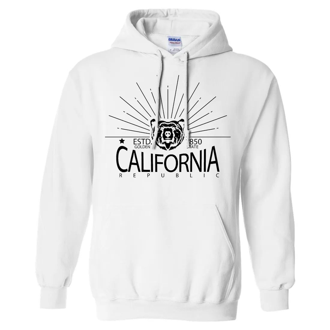 California Golden State Black Print Sweatshirt Hoodie