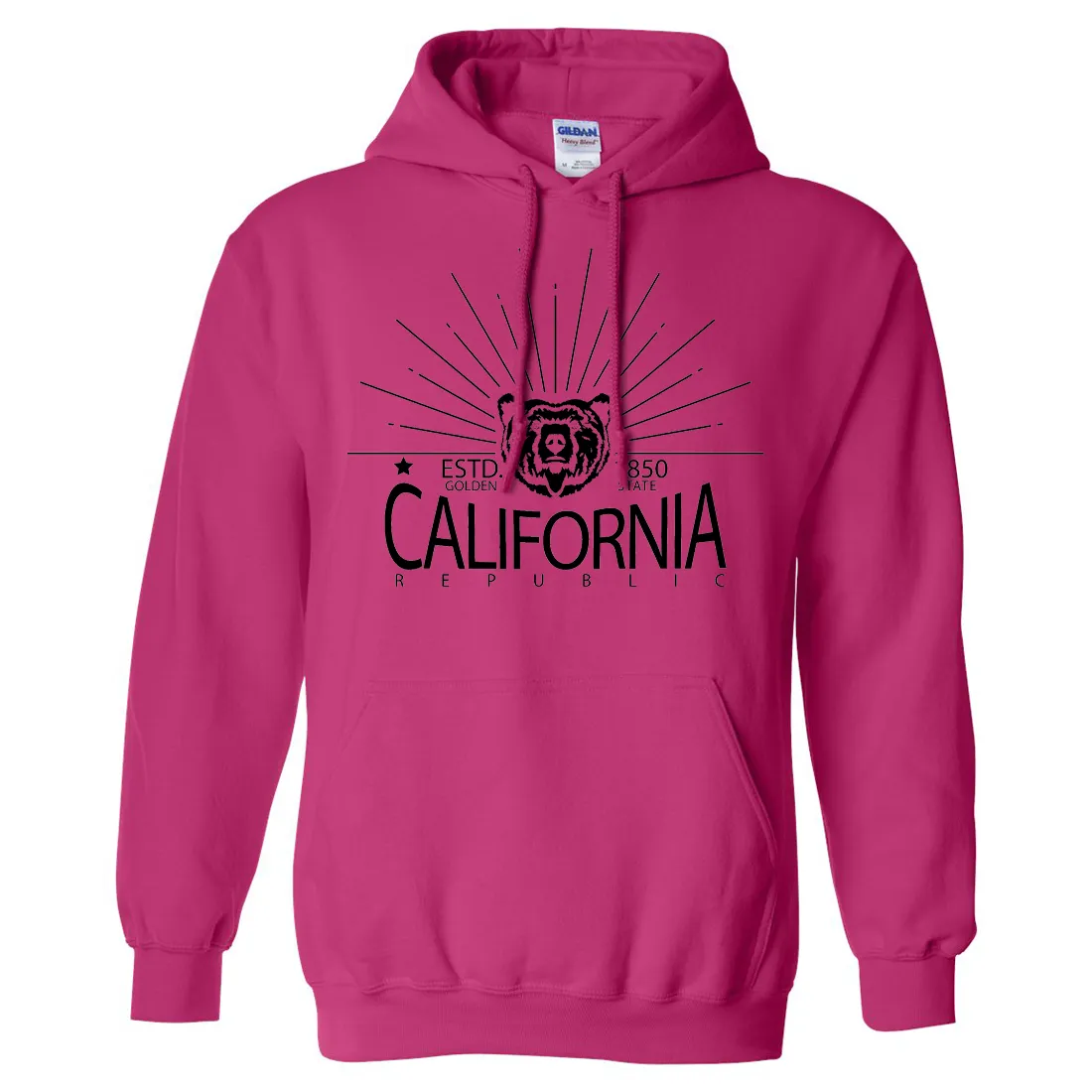 California Golden State Black Print Sweatshirt Hoodie