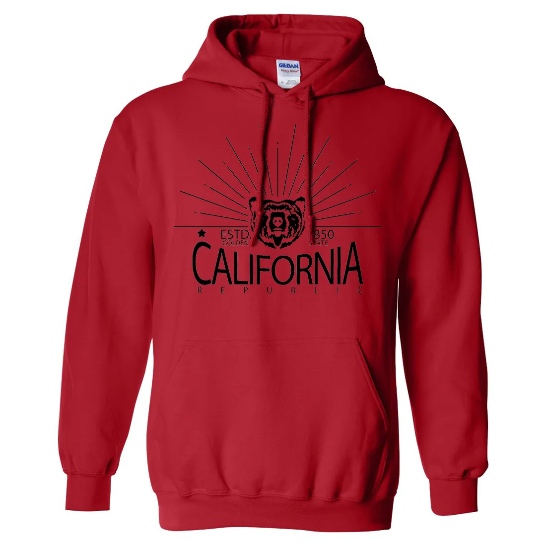 California Golden State Black Print Sweatshirt Hoodie