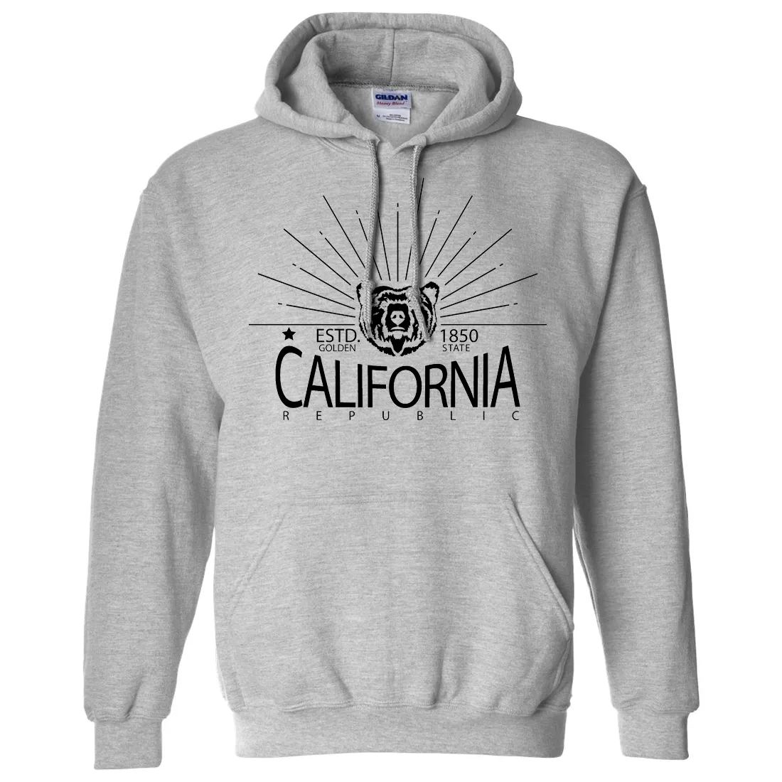 California Golden State Black Print Sweatshirt Hoodie