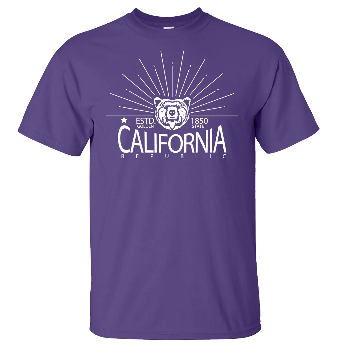 California Golden State White Print Asst Colors T-shirt/tee