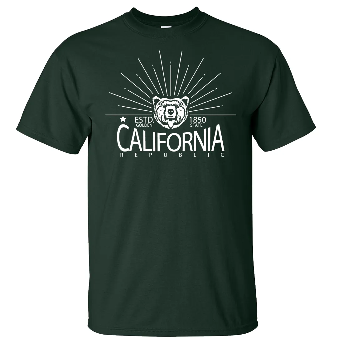 California Golden State White Print Asst Colors T-shirt/tee