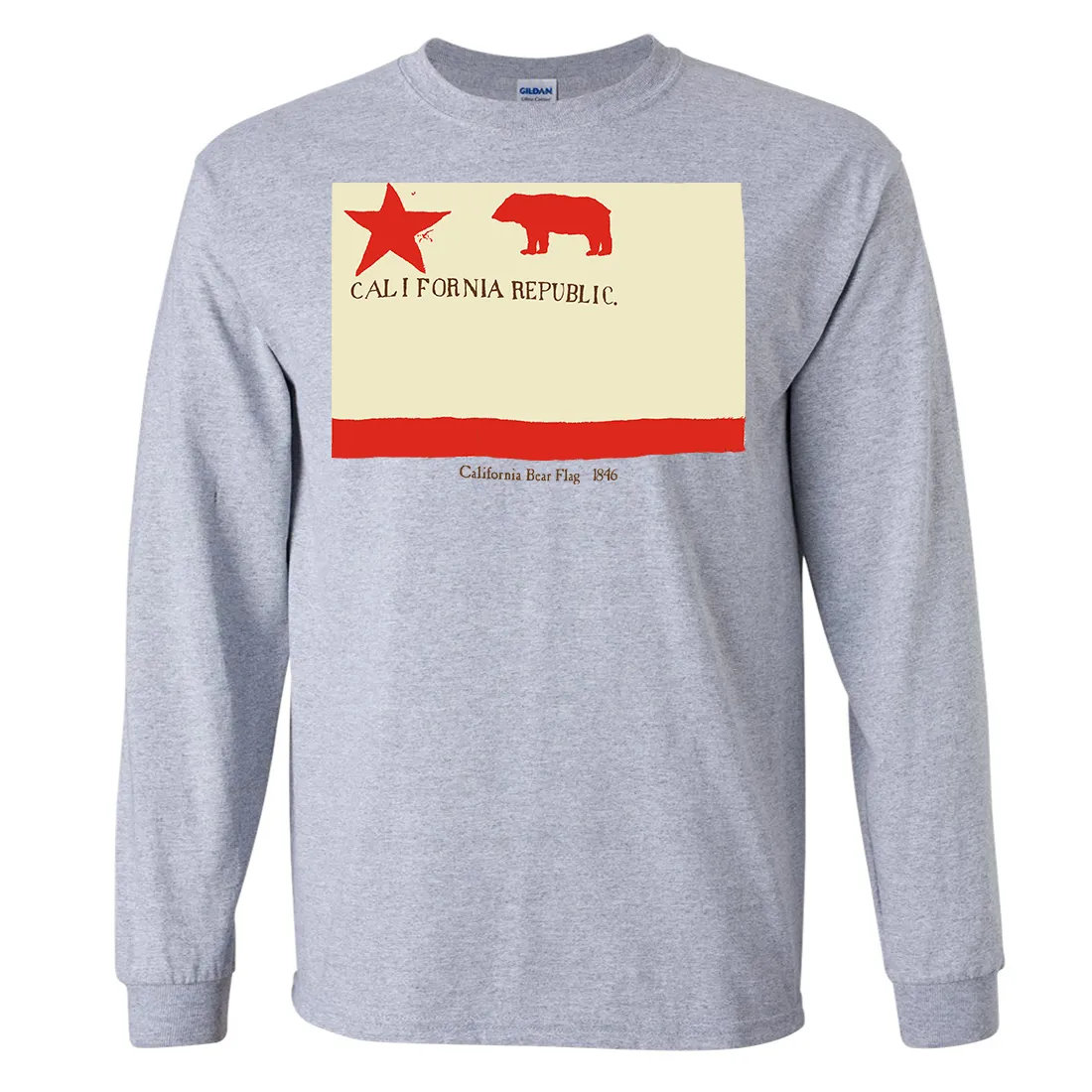 California Republic Bear Flag 1846 Long Sleeve Shirt