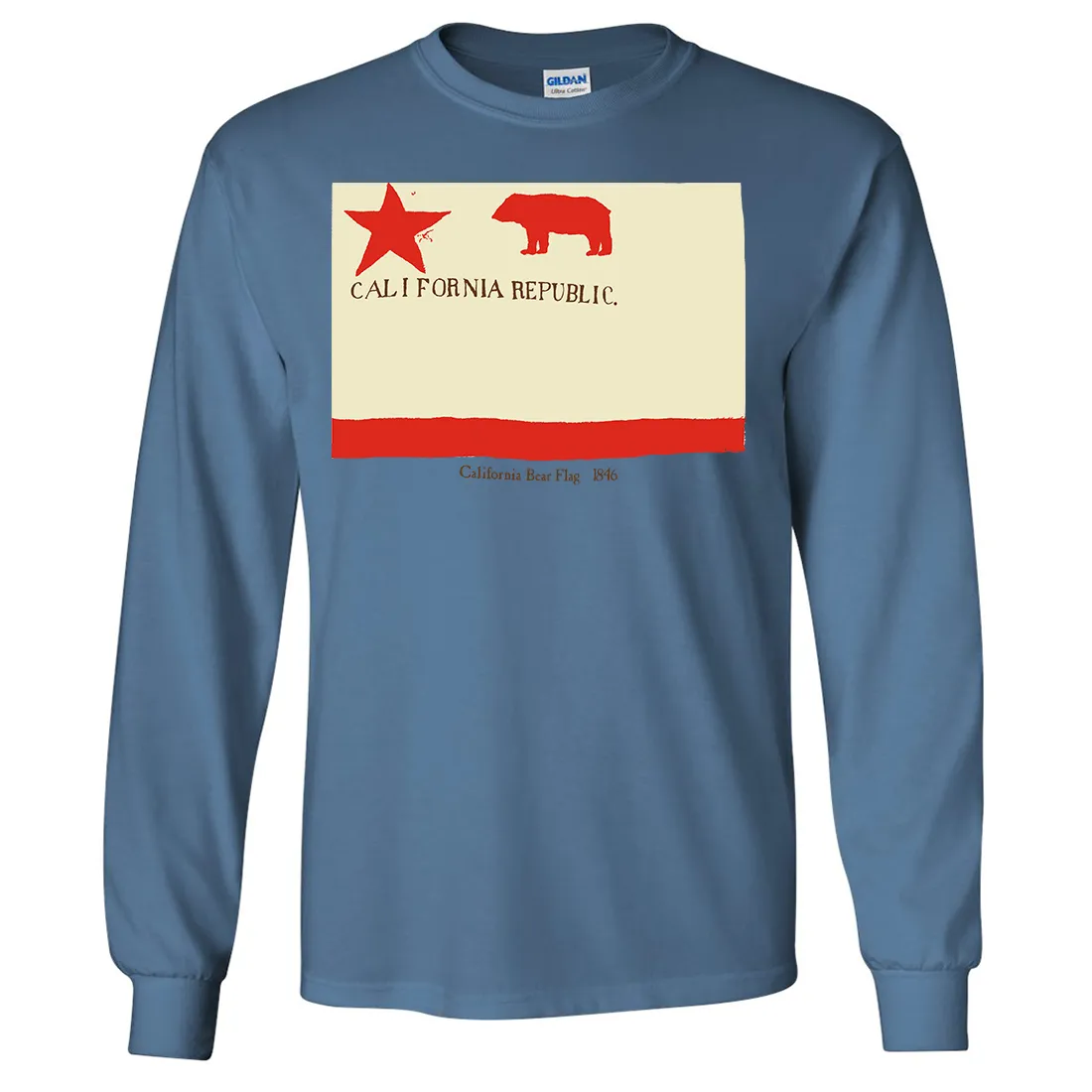 California Republic Bear Flag 1846 Long Sleeve Shirt