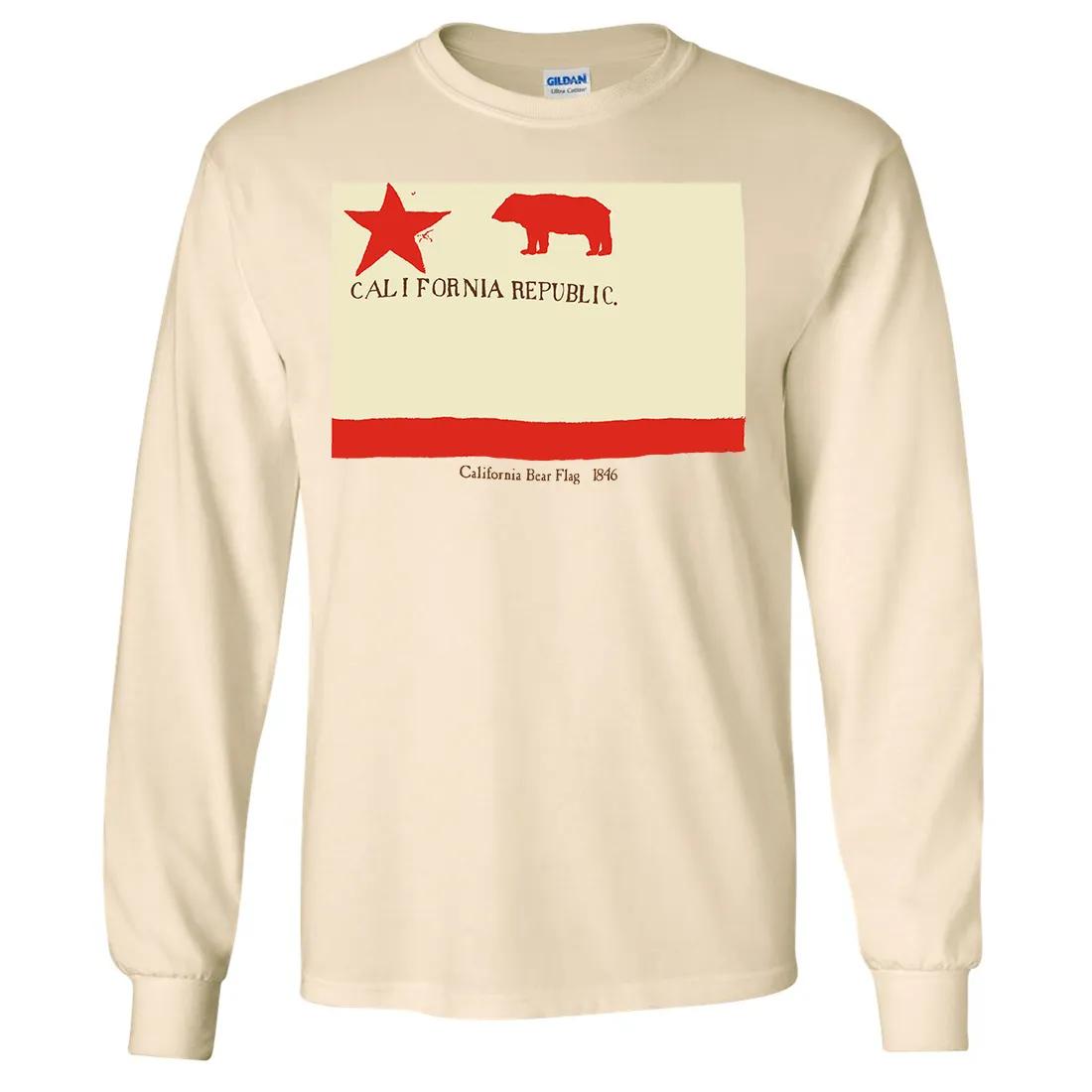 California Republic Bear Flag 1846 Long Sleeve Shirt